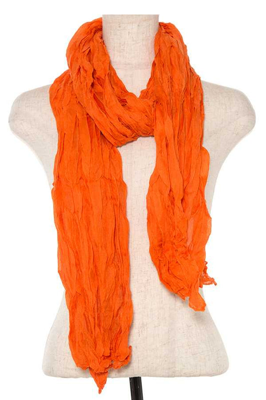 Oblong wrinkled solid scarf