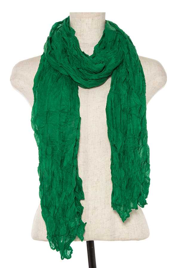 Oblong wrinkled solid scarf