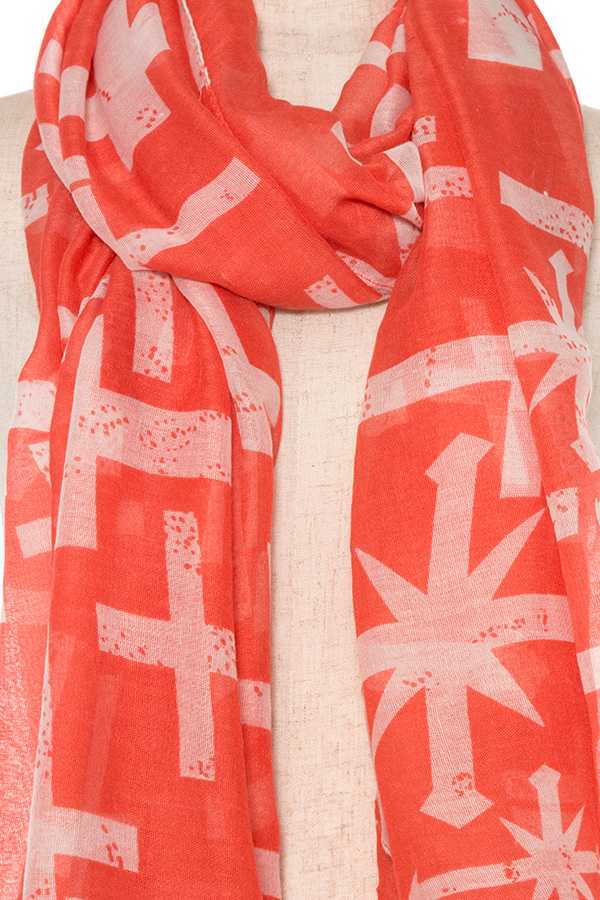 Mix cross pattern oblong scarf