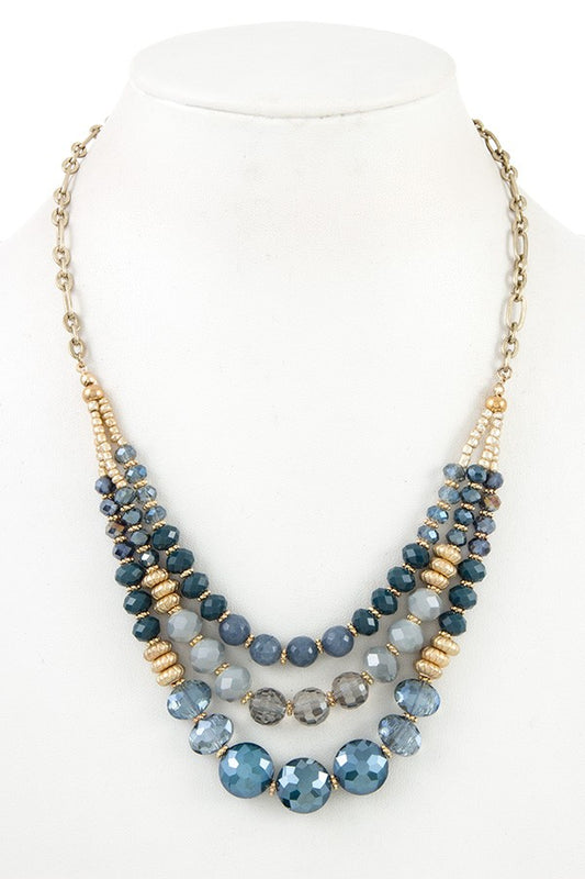 Multi low glass bead necklace set