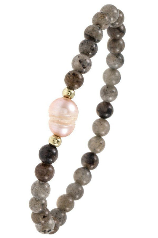 Semi precious and water pearl accent bracelet