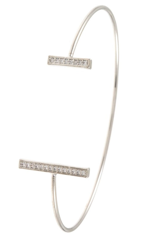 Rhinestone bar tip cuff bracelet