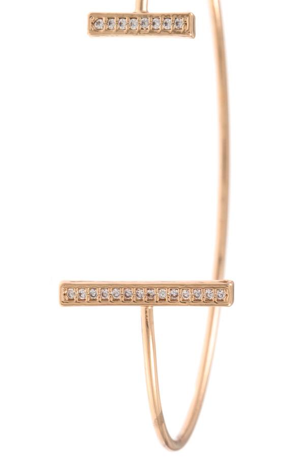 Rhinestone bar tip cuff bracelet