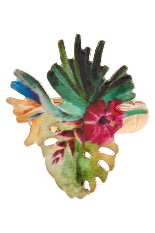 Mix tropical plant stretch ring