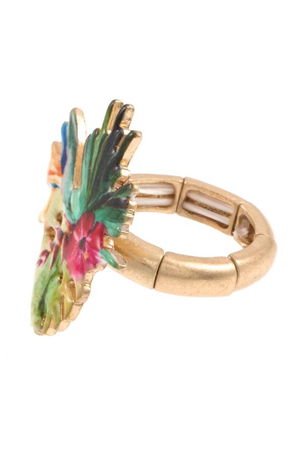 Mix tropical plant stretch ring