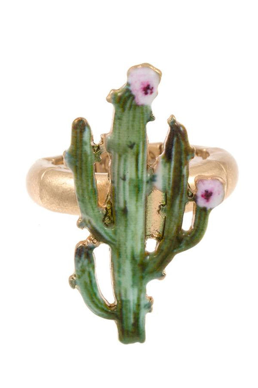 Cactus accent stretch ring