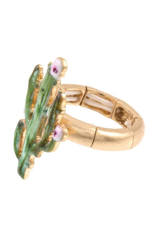 Cactus accent stretch ring