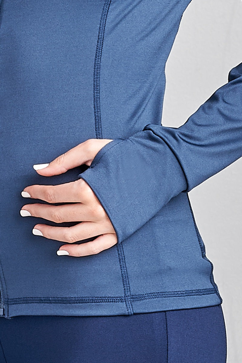 Ladies fashion solid track jacket