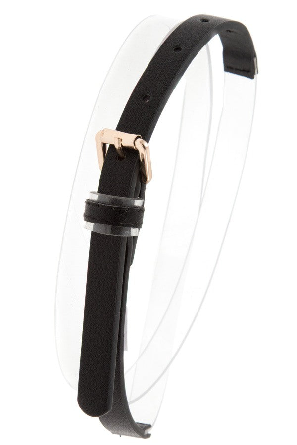 Half clear faux leather belt