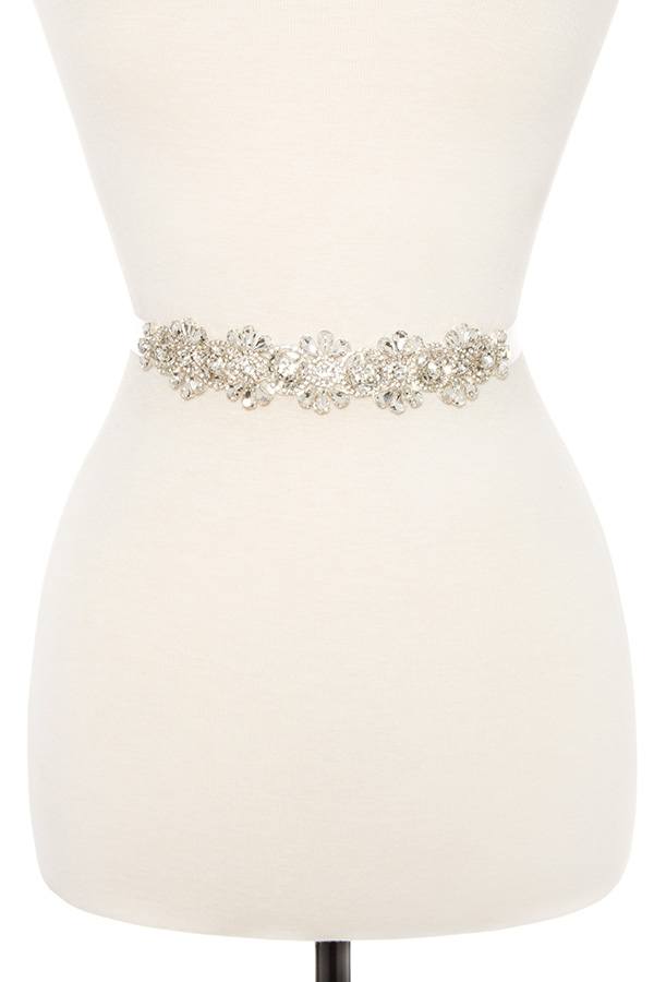 Link floral crystal gem sash belt