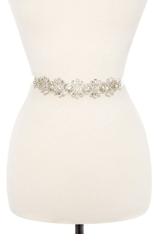 Link floral crystal gem sash belt