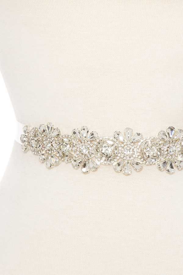 Link floral crystal gem sash belt