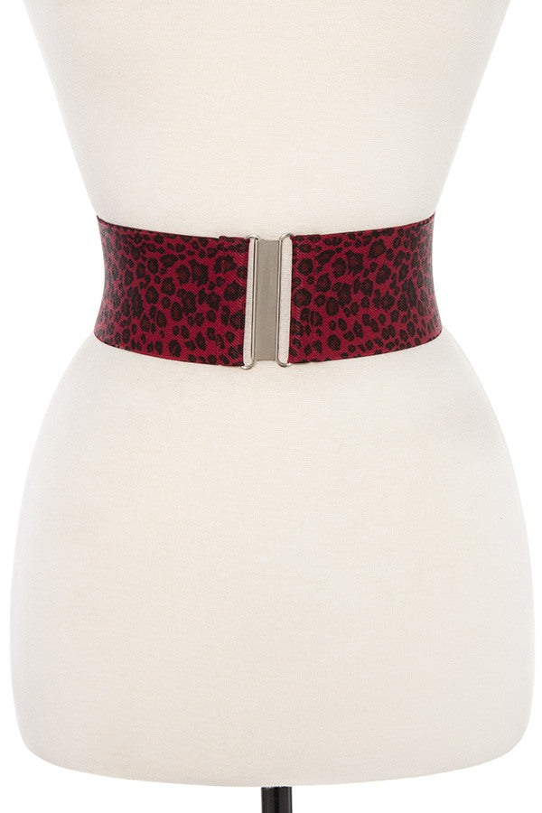 Animal print wide stretch belt