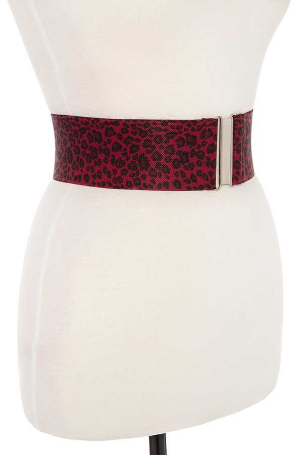 Animal print wide stretch belt