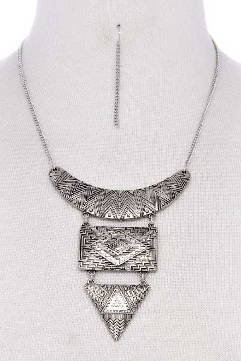 Antique geometric shape necklace