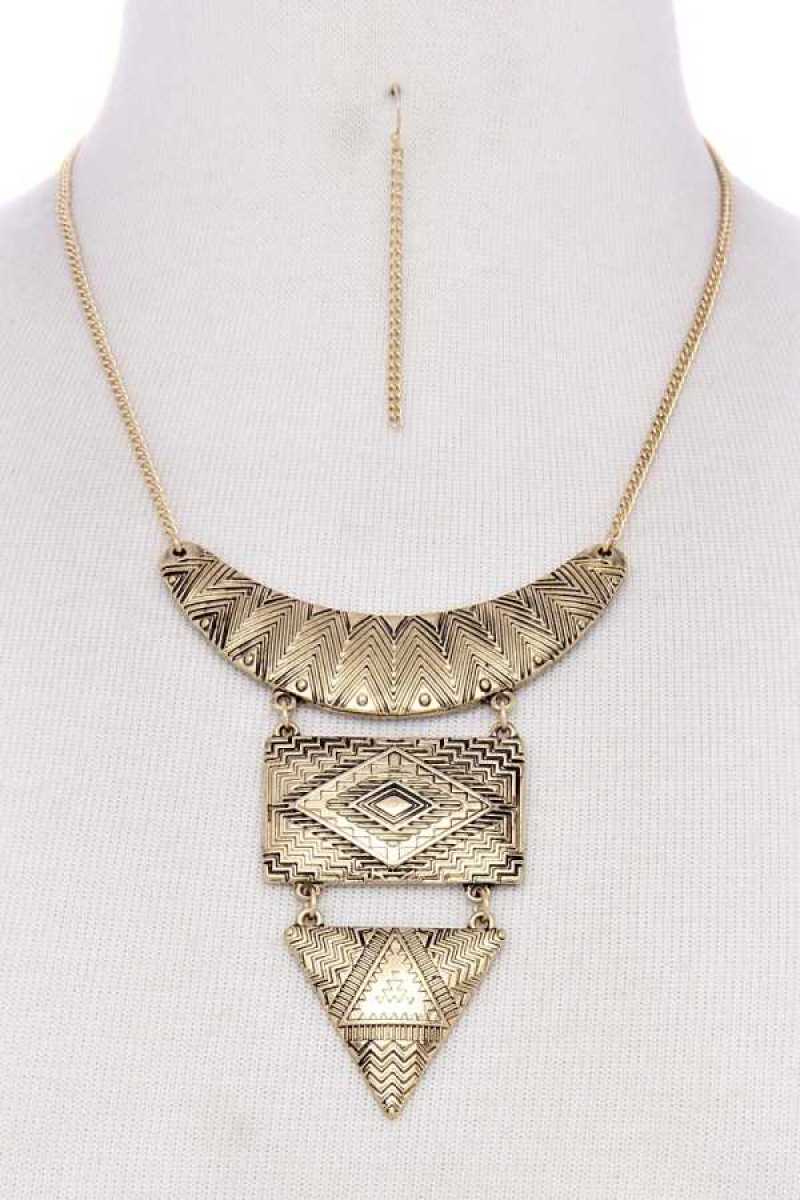 Antique geometric shape necklace