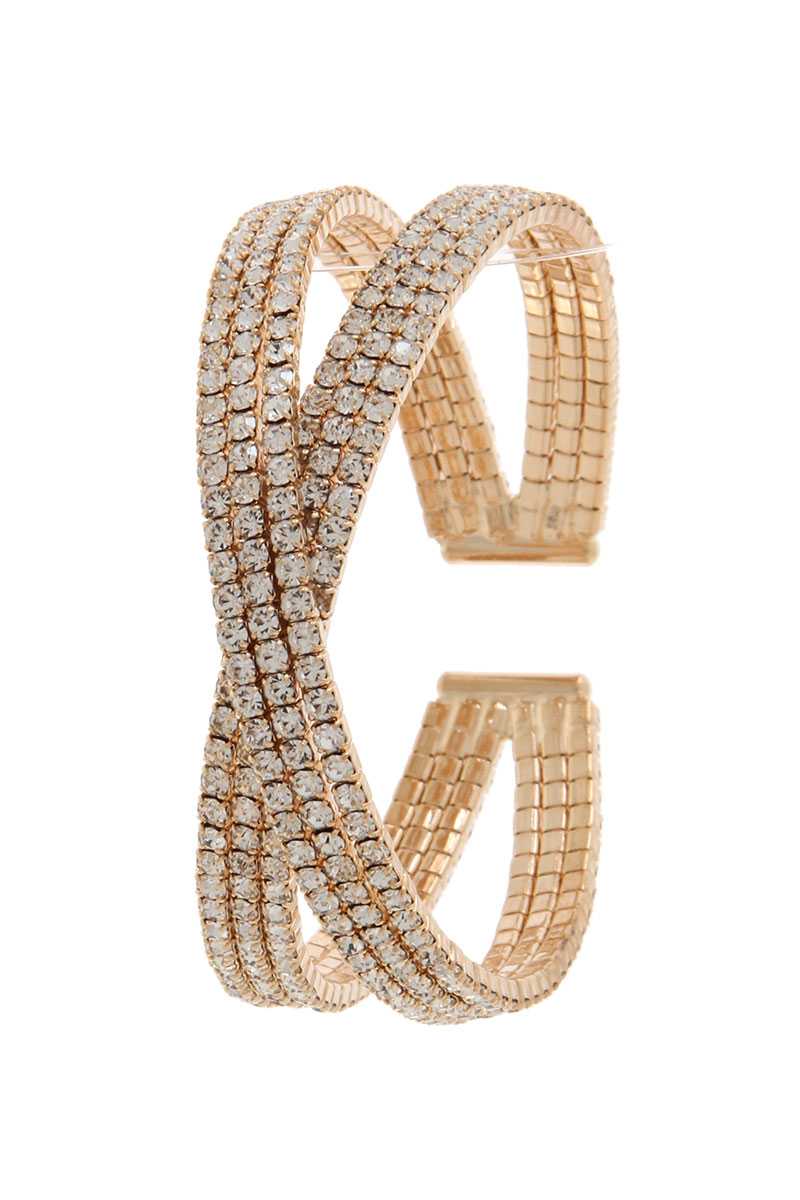 Kriss kross rhinestone cuff bracelet