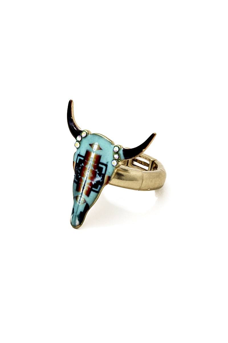 Turquoise print cattle stretch ring