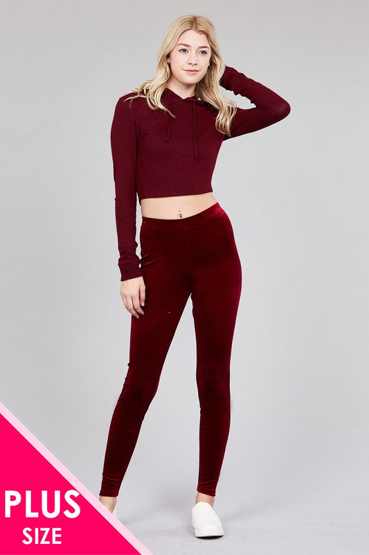 Ladies fashion plus size velvet leggings