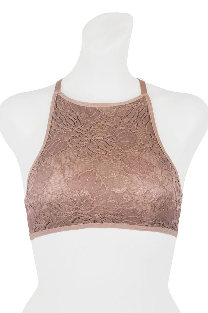 Ladies fashion cageback high-neck style bralette