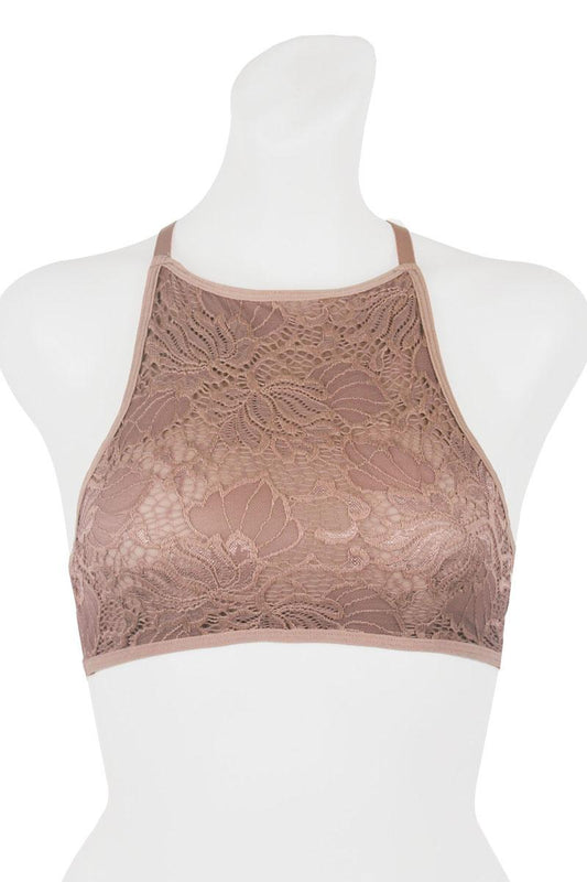 Ladies fashion cageback high-neck style bralette