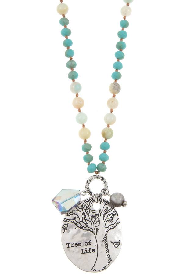 Tree of life beaded necklace set