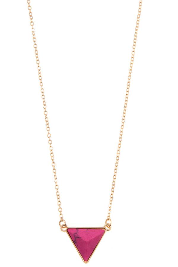 Faceted triangle gem pendant necklace