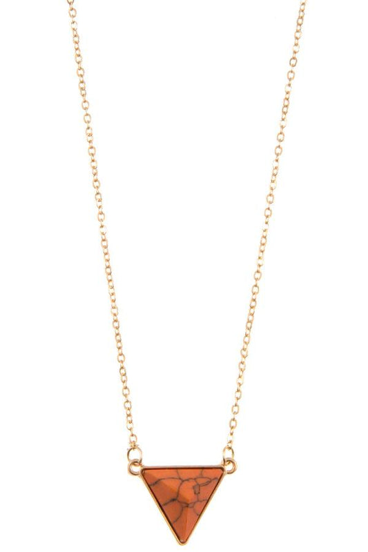 Faceted triangle gem pendant necklace
