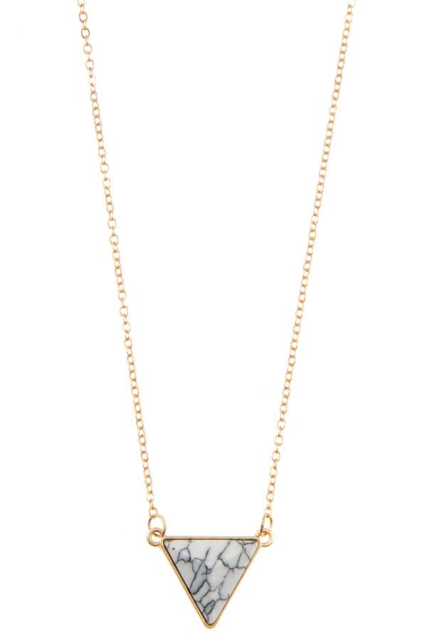 Faceted triangle gem pendant necklace