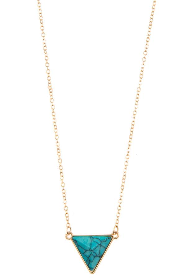 Faceted triangle gem pendant necklace