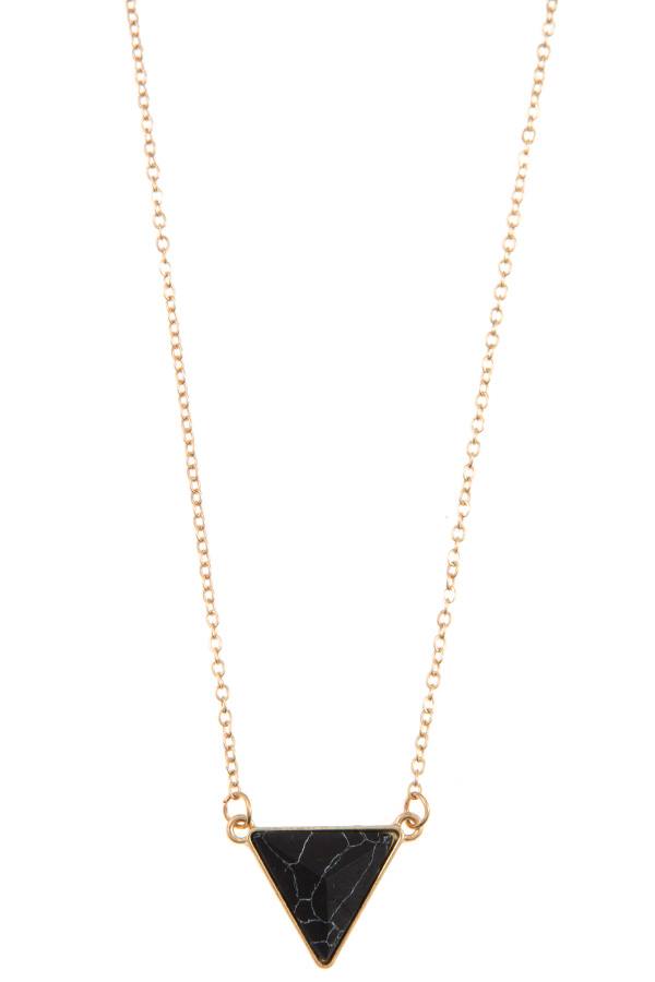 Faceted triangle gem pendant necklace