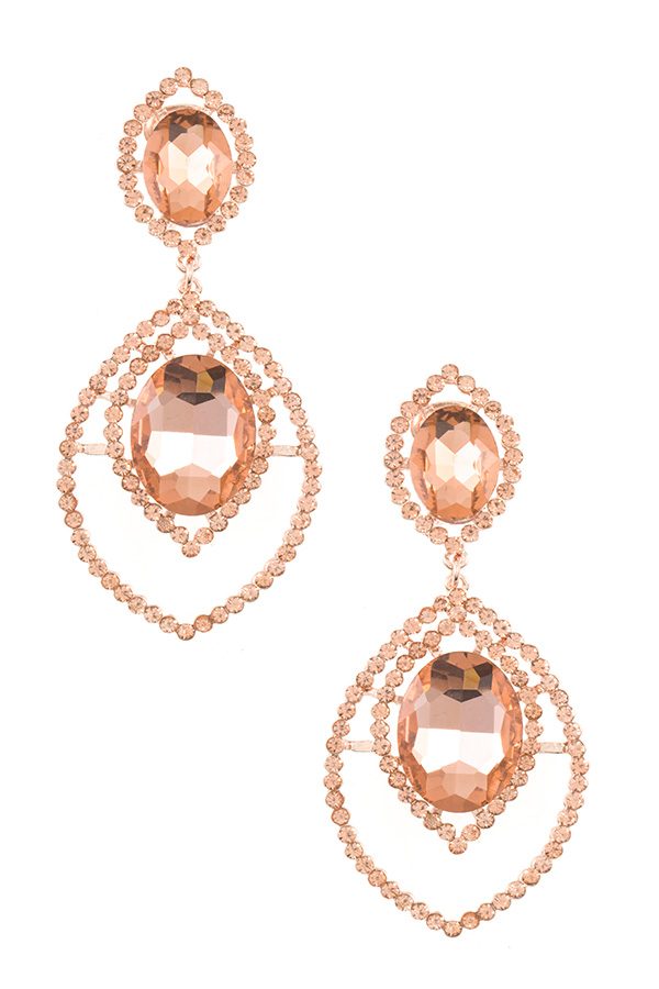 Rhinestone and crystal clip on earring