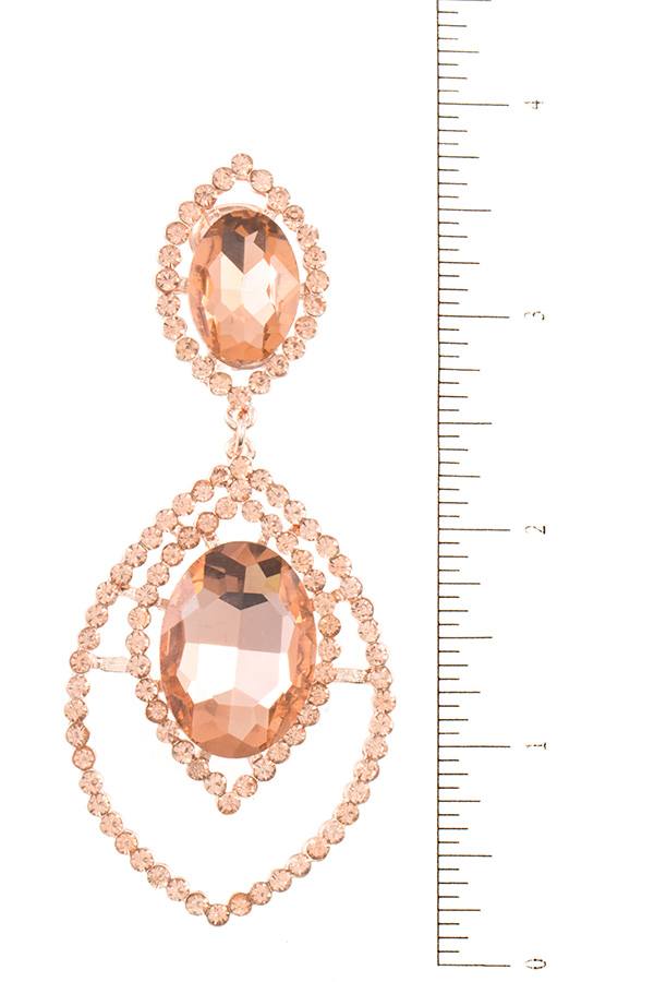 Rhinestone and crystal clip on earring
