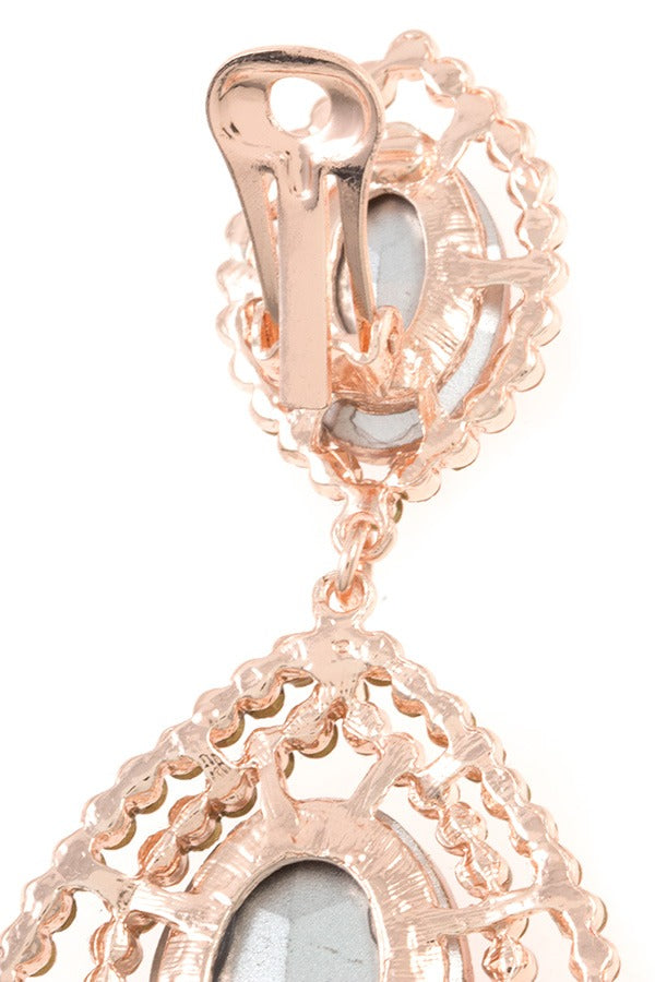 Rhinestone and crystal clip on earring