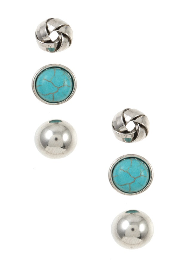 3pc knot earring set
