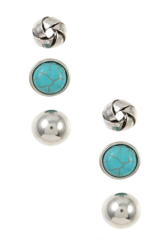 3pc knot earring set