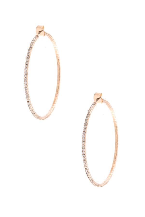 Medium size rhinestone pave hoop