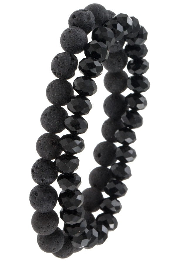 Faceted mix bead bracelet