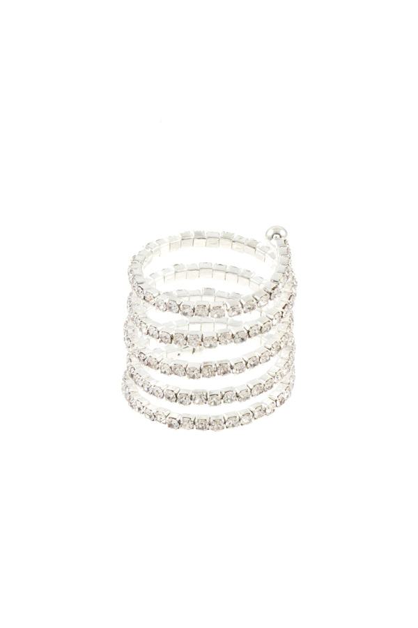 Swirl rhinestone pave ring