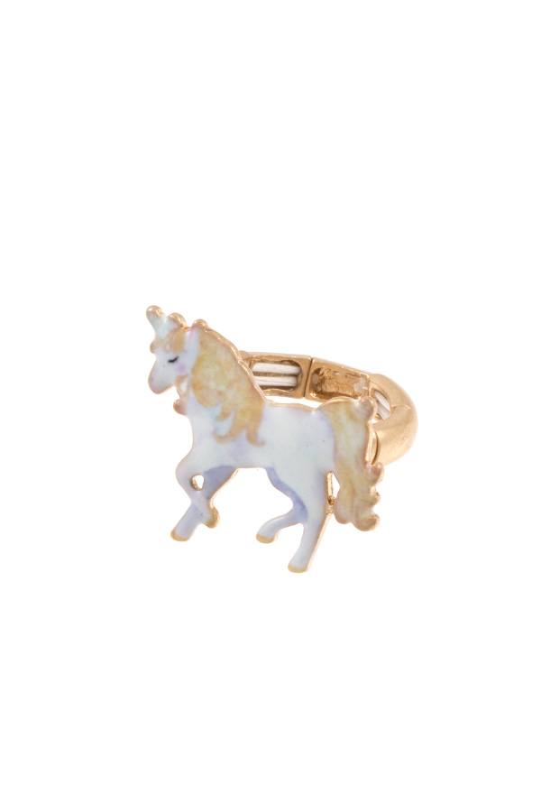 White unicorn stretch ring