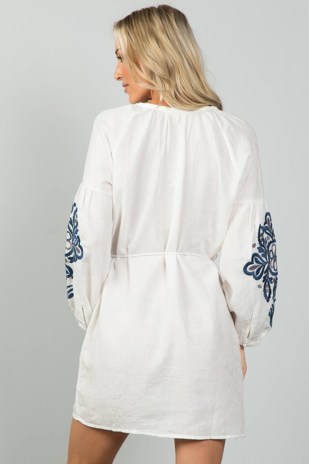 Ladies fashion embroidered sleeves boho dress