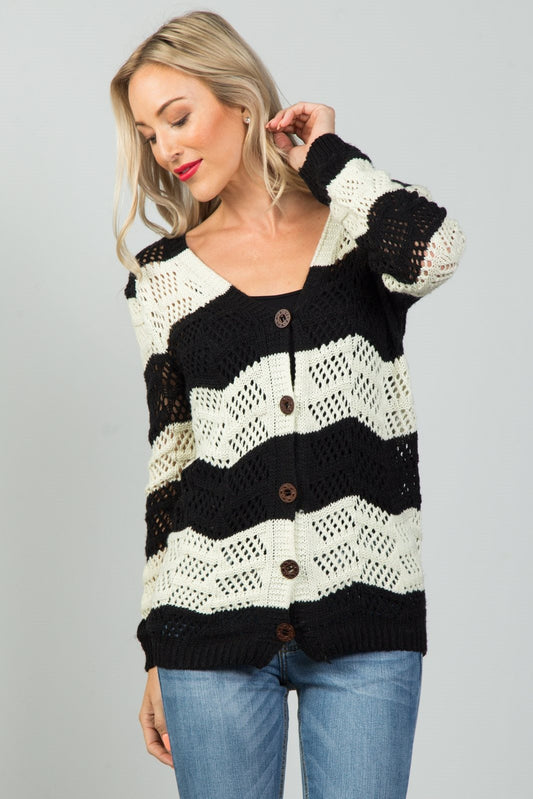Ladies fashion  open knit cardigan