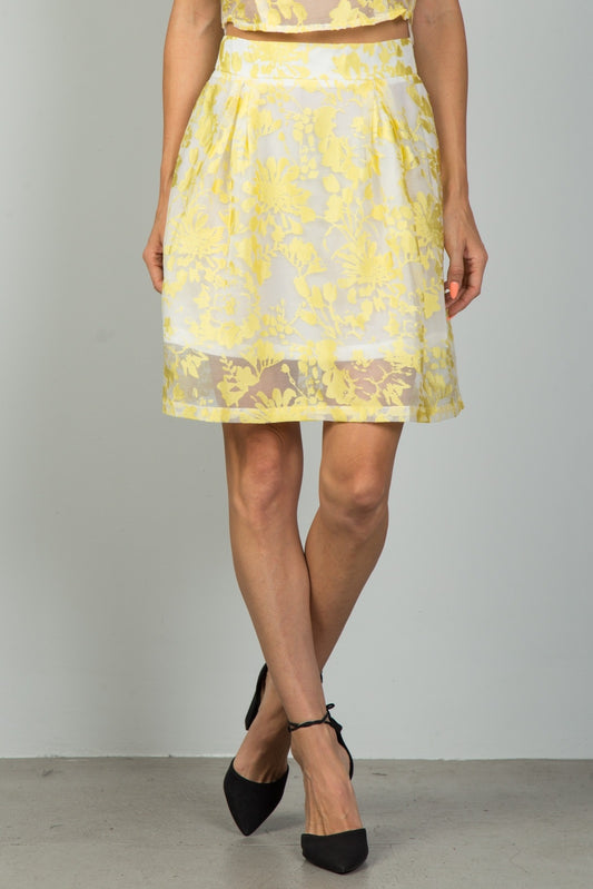 Ladies fashion floral embroidered skirt