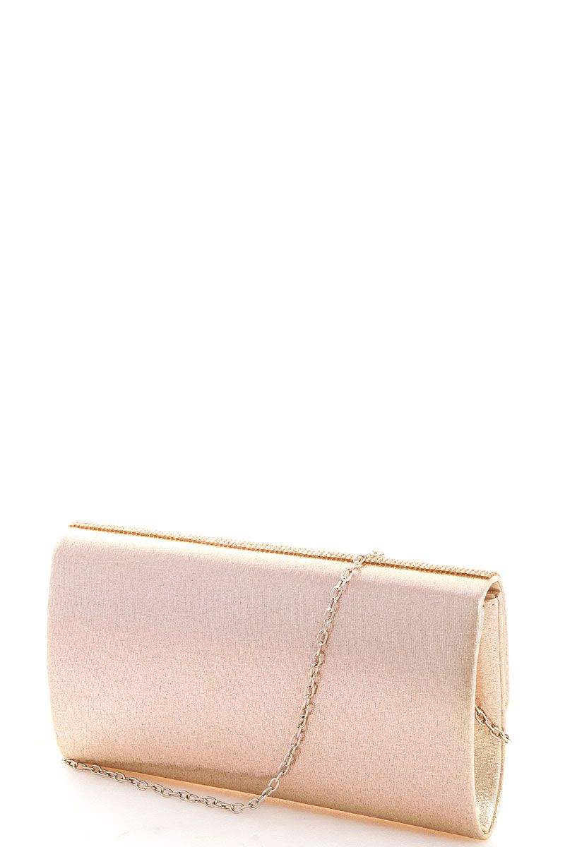 Chic multi rhinestone party clutch with chain