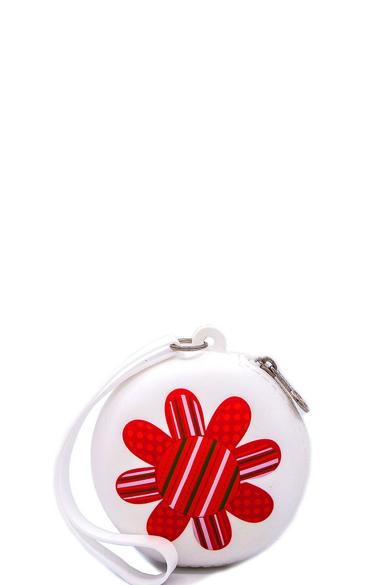 Nicole lee nikky flower design silicone coin purse wallet