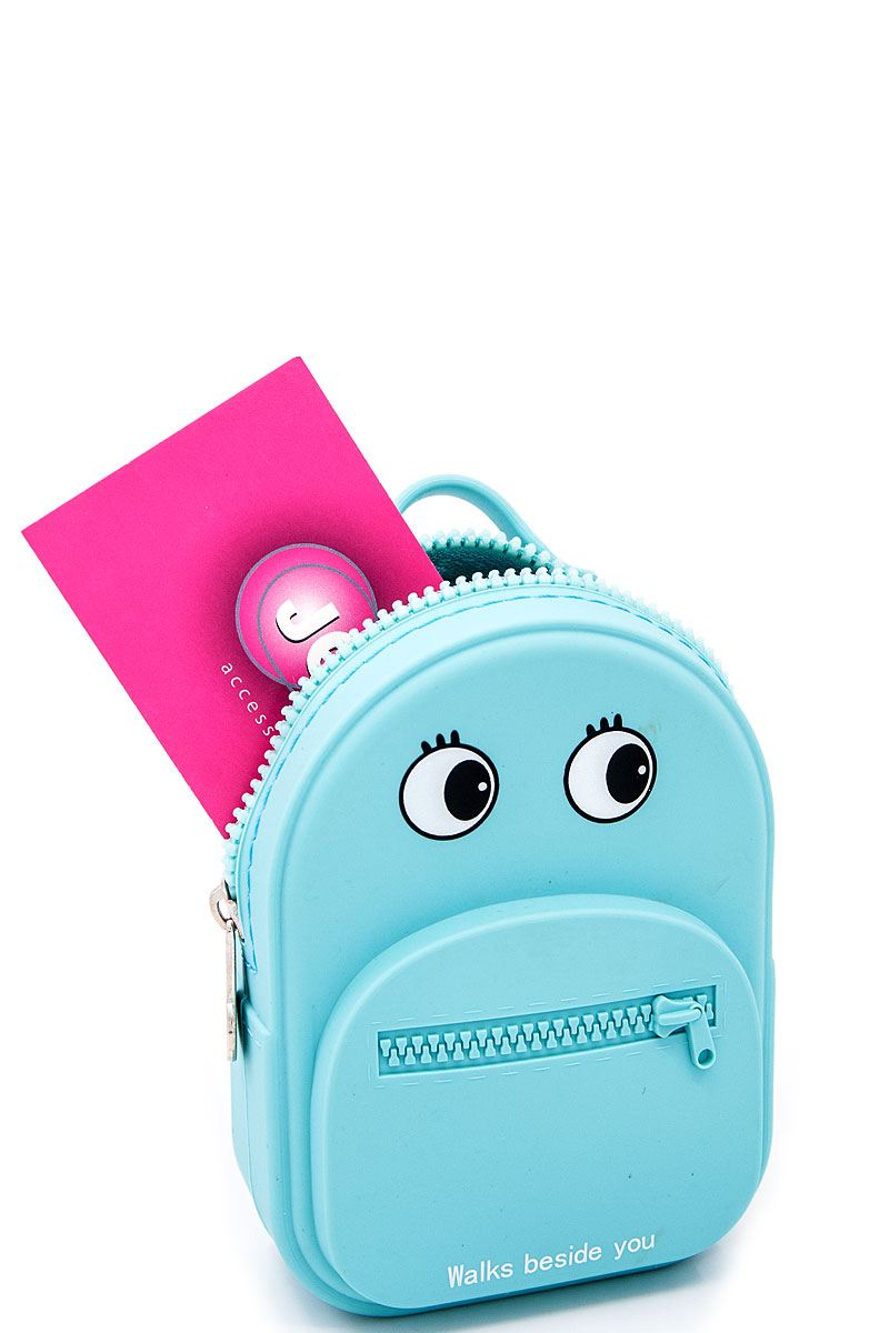 Nicole lee nikky 3d backapck design silicone coin purse wallet