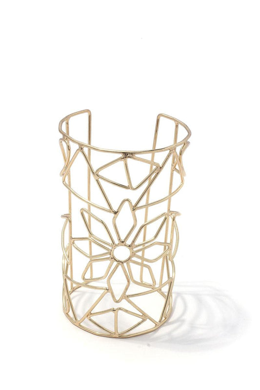Floral cut out cuff bracelet