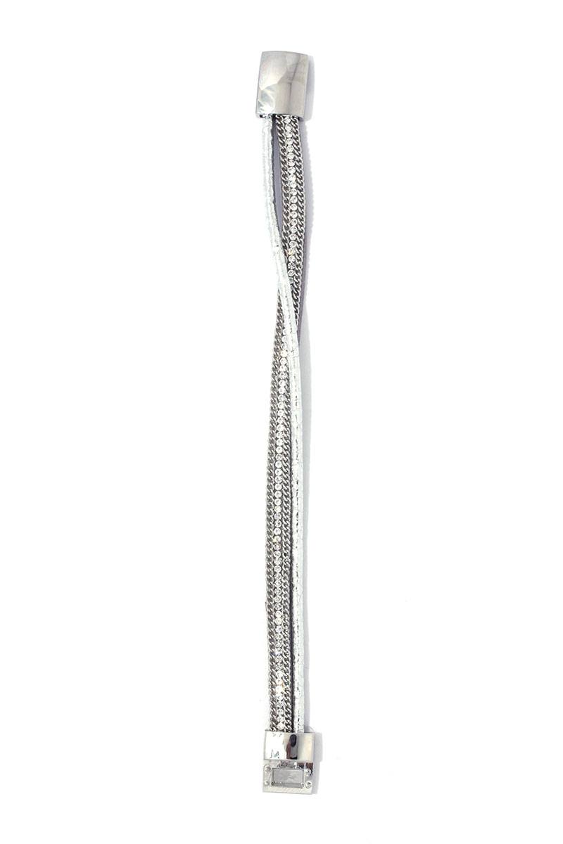 Rhinestone chain magnetic bracelet
