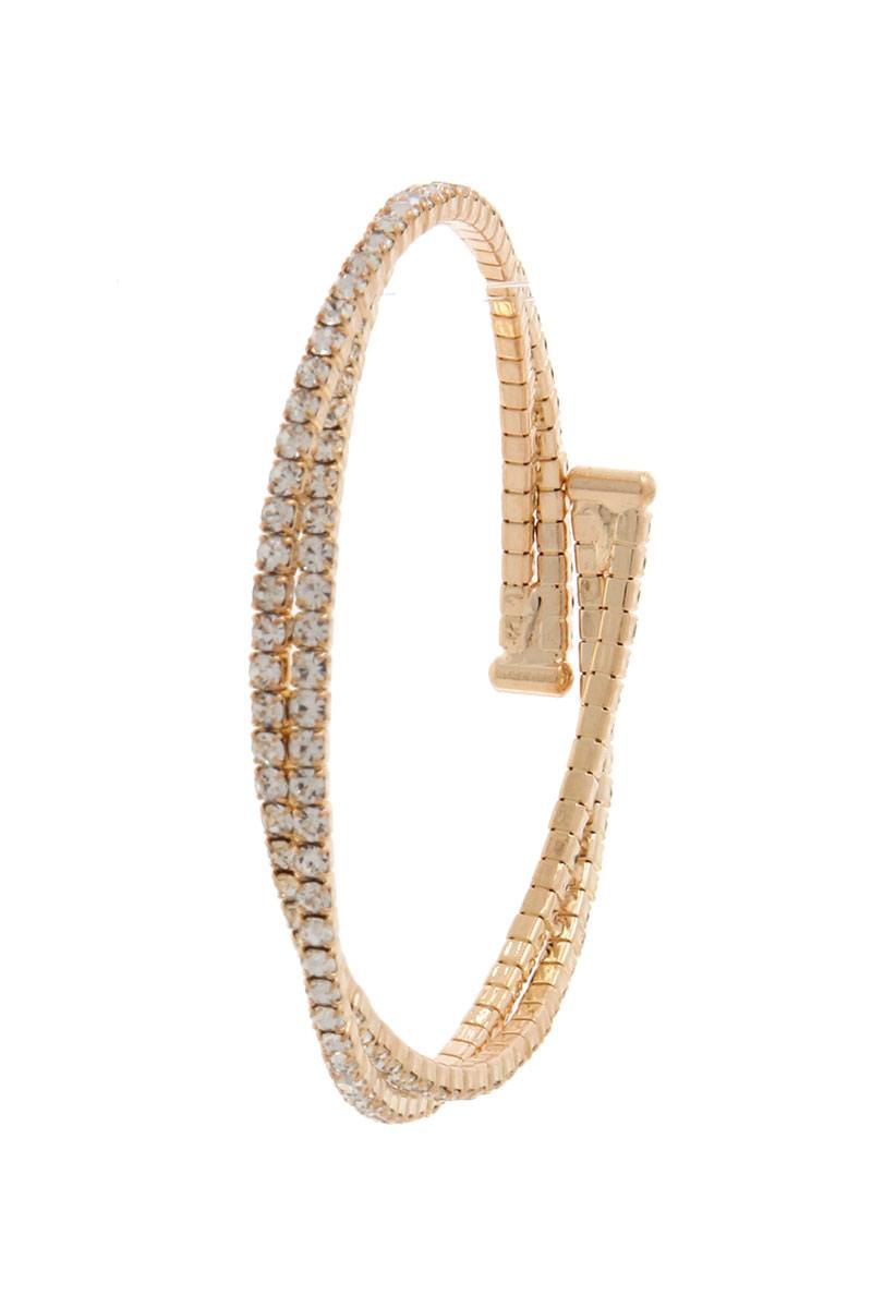 Twisted pave rhinestone cuff bracelet