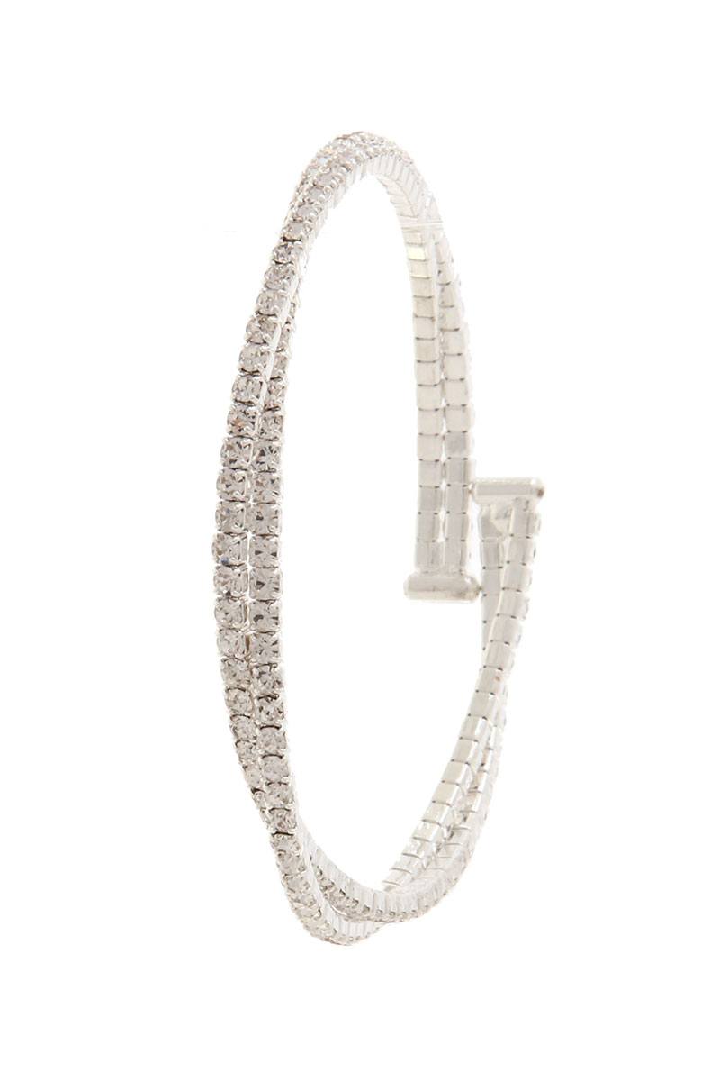 Twisted pave rhinestone cuff bracelet